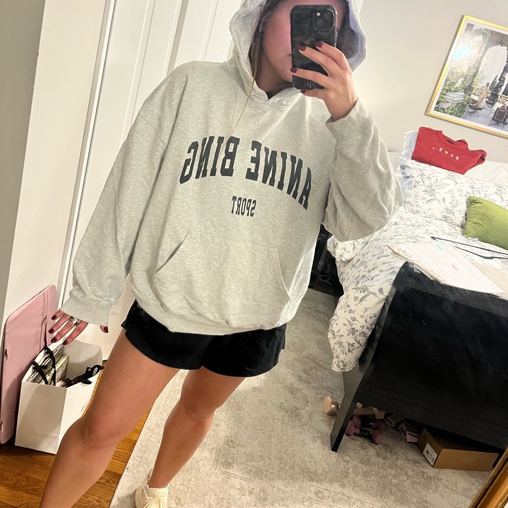 Anine Bing Light Gray Hoodie